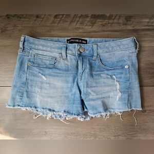 Express Distressed Denim Jean Shorts. Size 6
